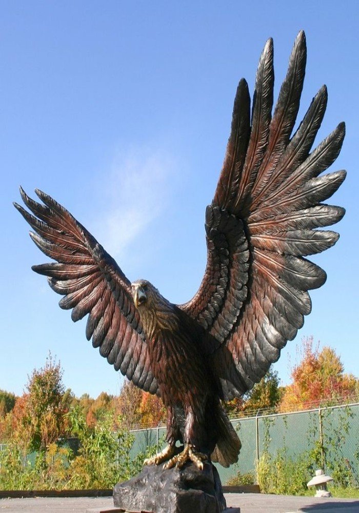 Outdoor Metal Craft Large Bronze Eagle Sculpture